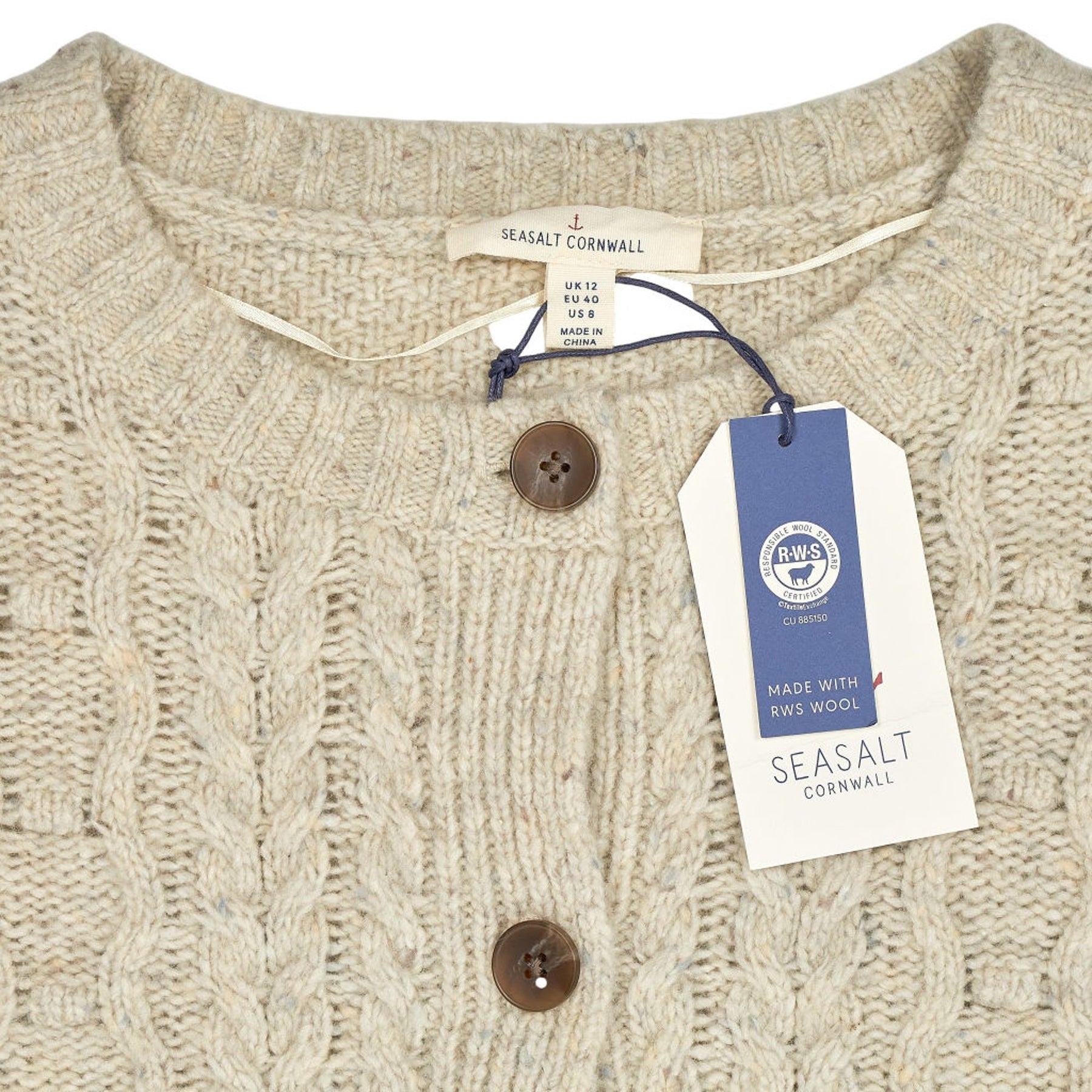 Seasalt Cornwall Cream Tressa Cardigan Wool