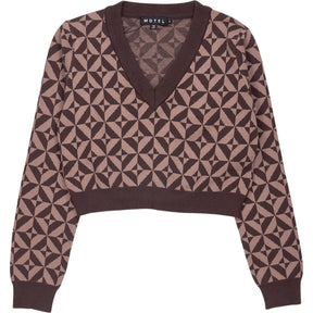 Motel Coffee Brown Radka Geo Knit Jumper