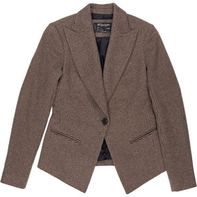 AllSaints Brown Check Wool Blazer