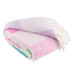 'JOY' Checked Tasselled Throw