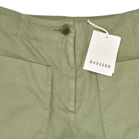 Masscob Olive Linen Wide Leg Trousers