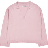 NRBY Pink Collared Knit Top