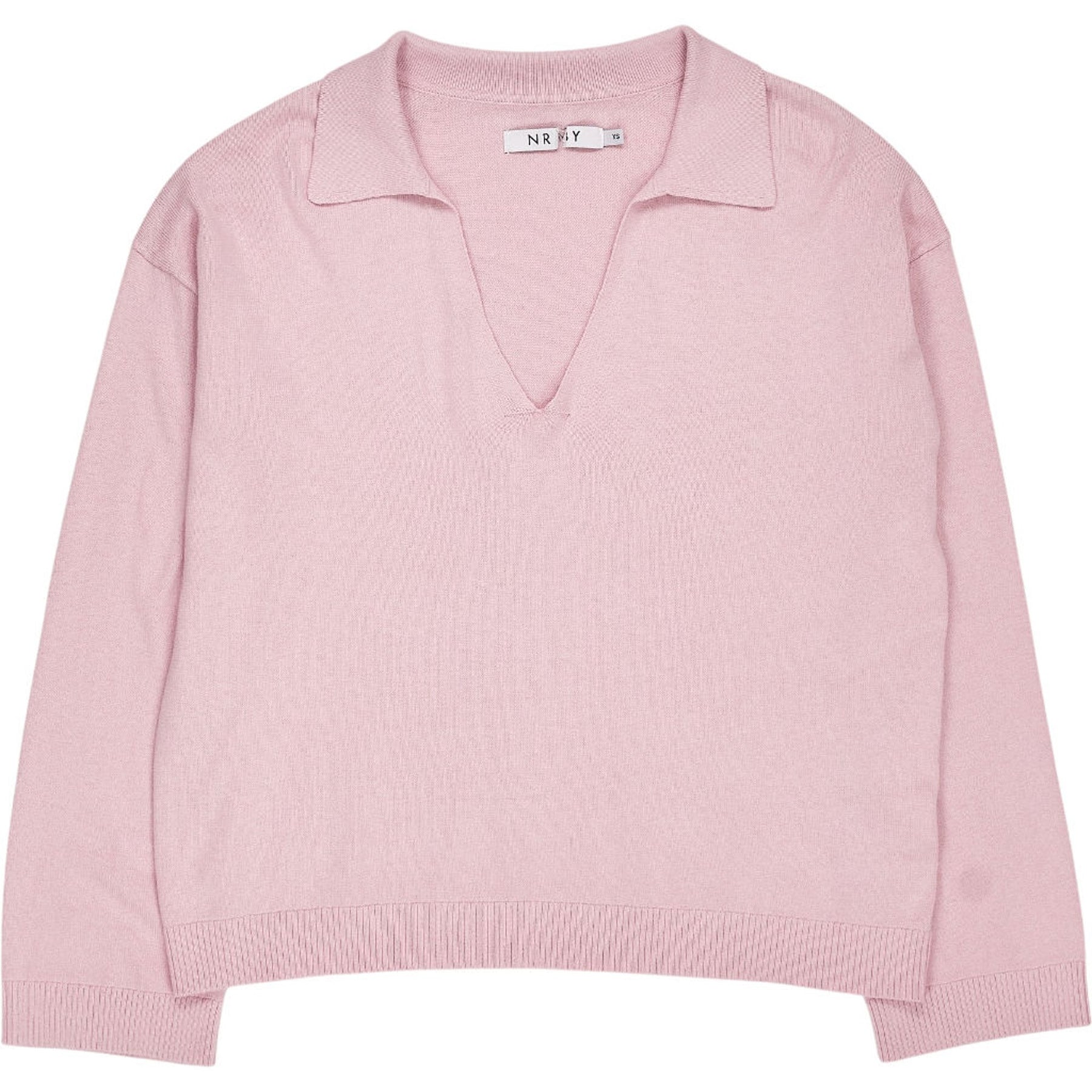 NRBY Pink Collared Knit Top