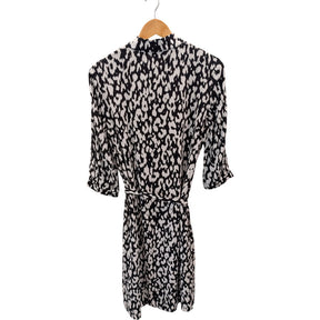 Calvin Klein Black White Bold Leopard Dress