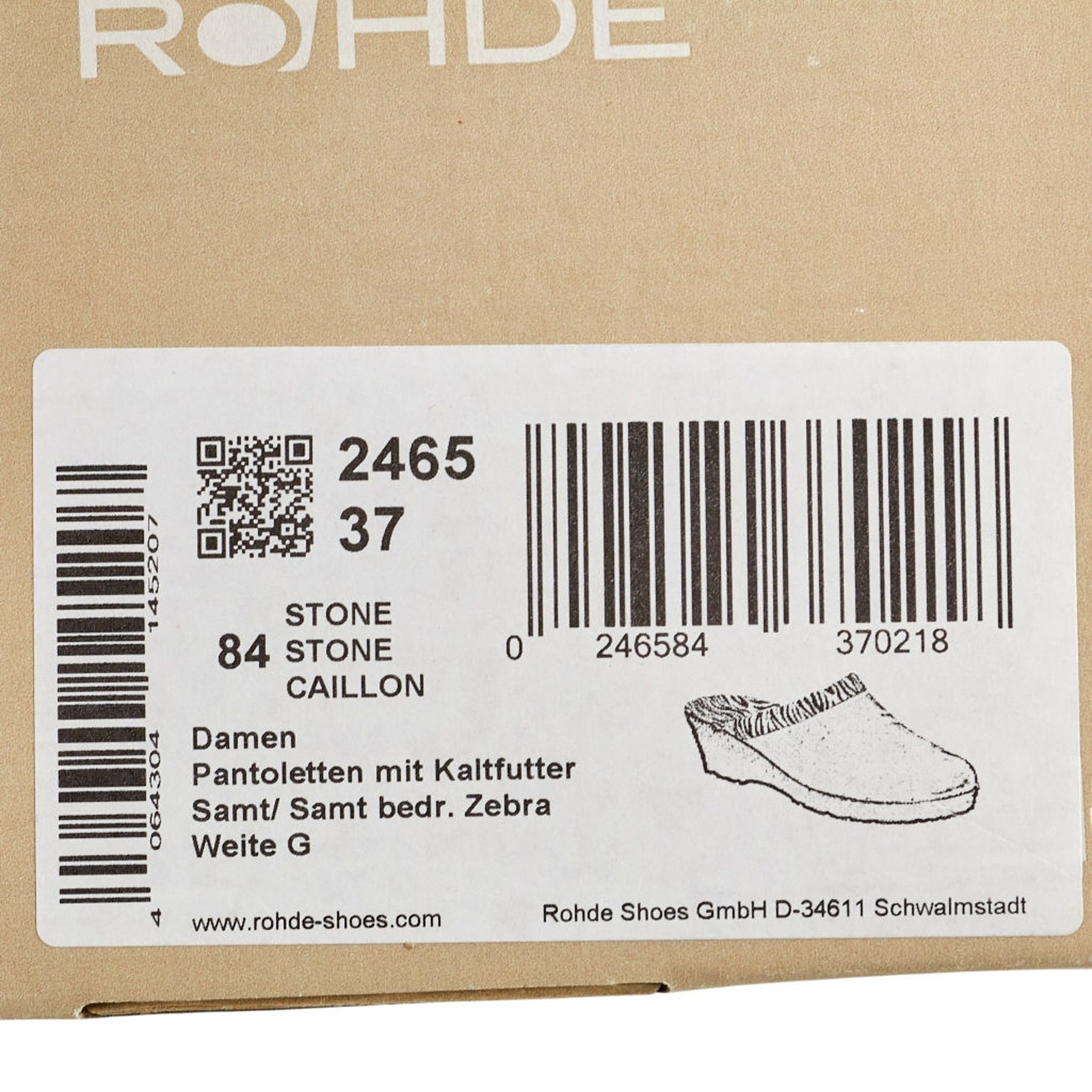 Rohde Grey Zebra Print Slippers