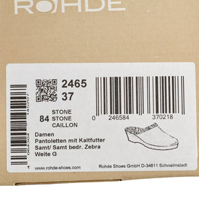 Rohde Grey Zebra Print Slippers