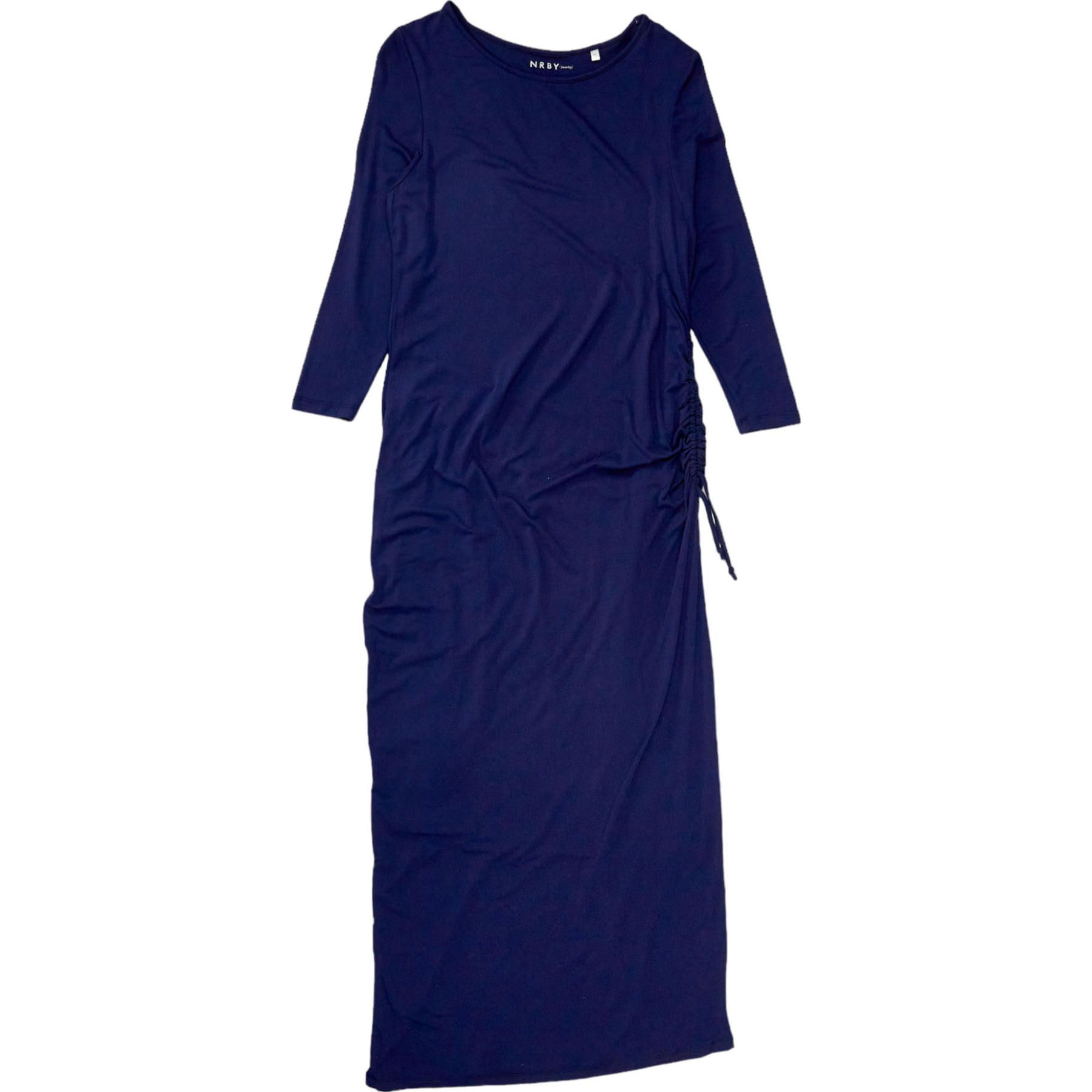 NRBY Navy Midi Dress With Side Drawstrings