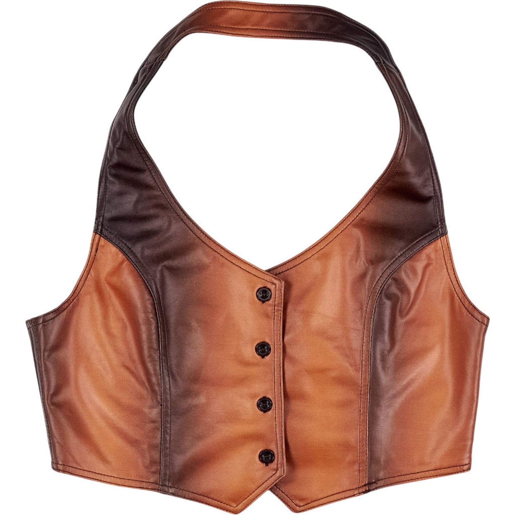 Motel Brown Halter Neck Top