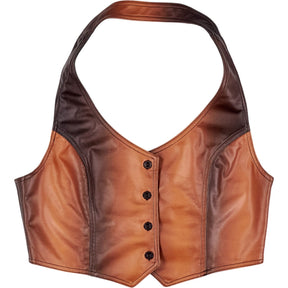 Motel Brown Halter Neck Top