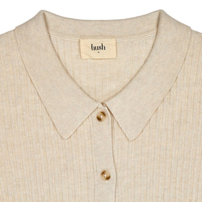 Hush Beige Ribbed Knit Cardigan