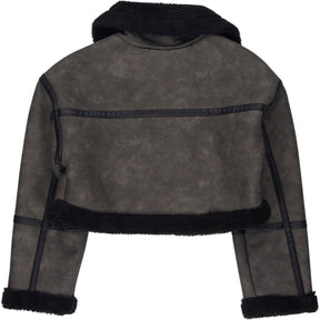 Pull & Bear Grey Faux Fur Jacket