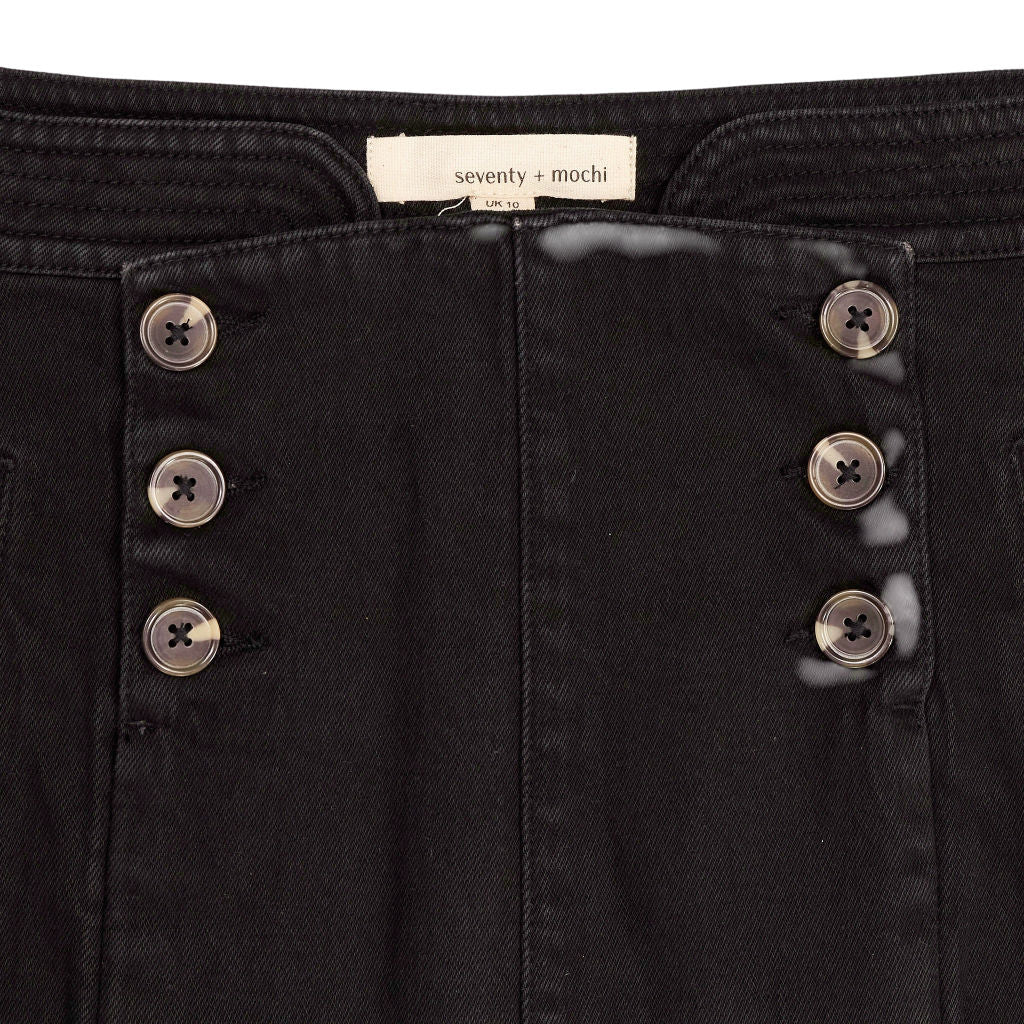 Seventy + Mochi Black Denim Mini Skirt
