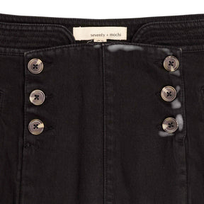 Seventy + Mochi Black Denim Mini Skirt