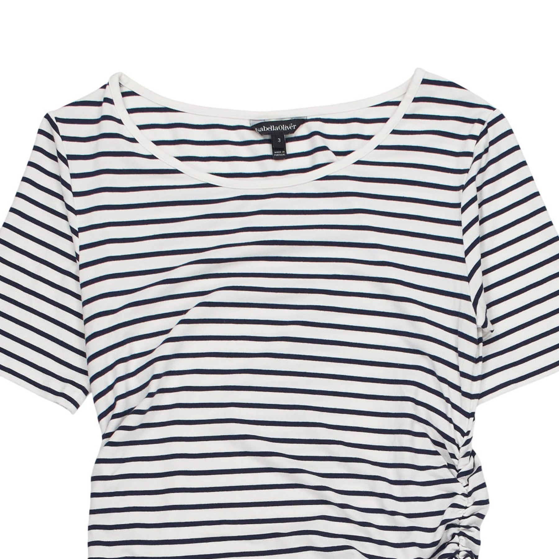 Isabella Oliver Stripe Ruched Midi Dress