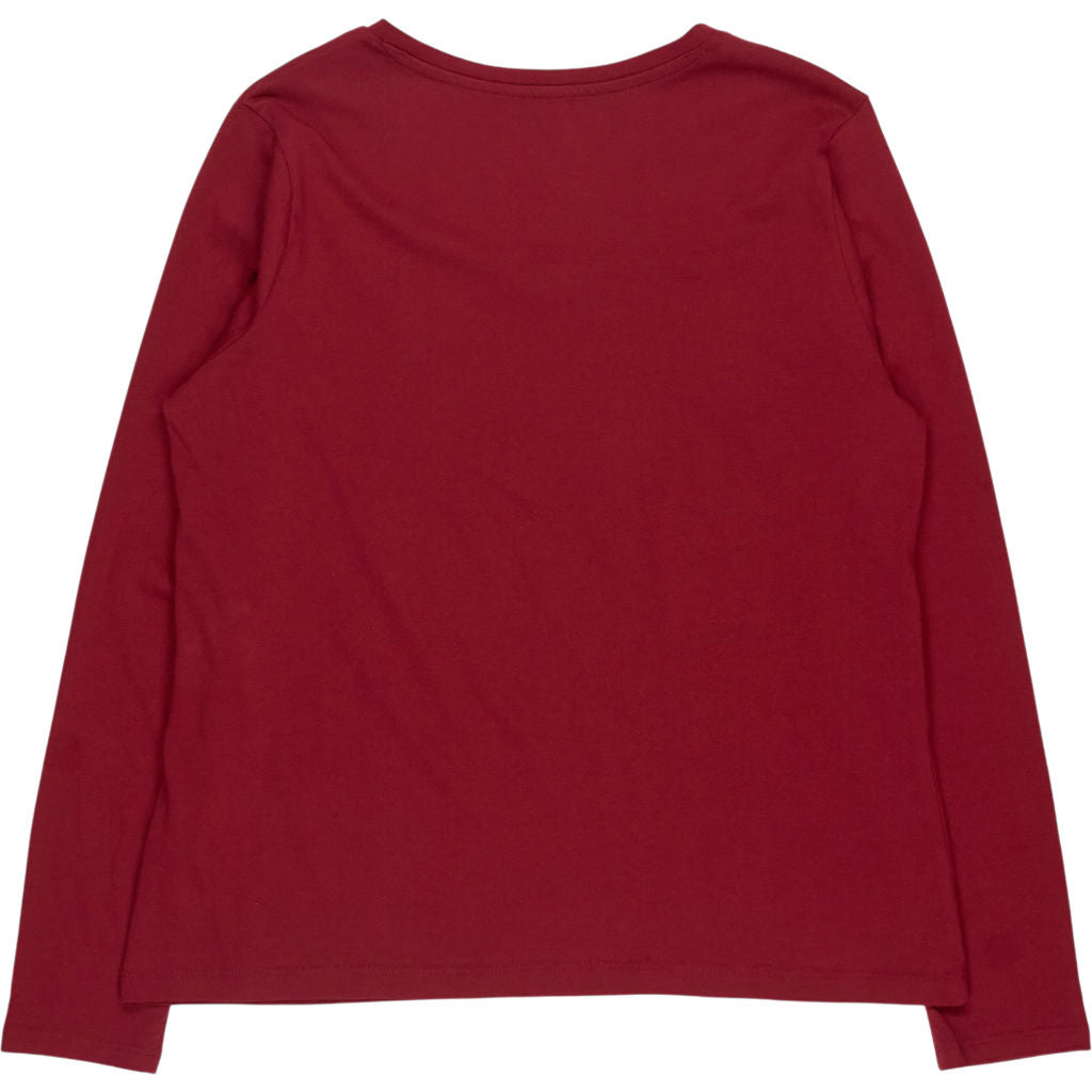 Lands' End Red V-Neck Long Sleeve Top