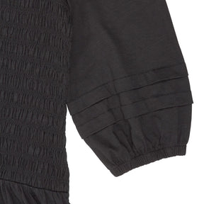 Wyse Black Smocked Midi Dress UK 8