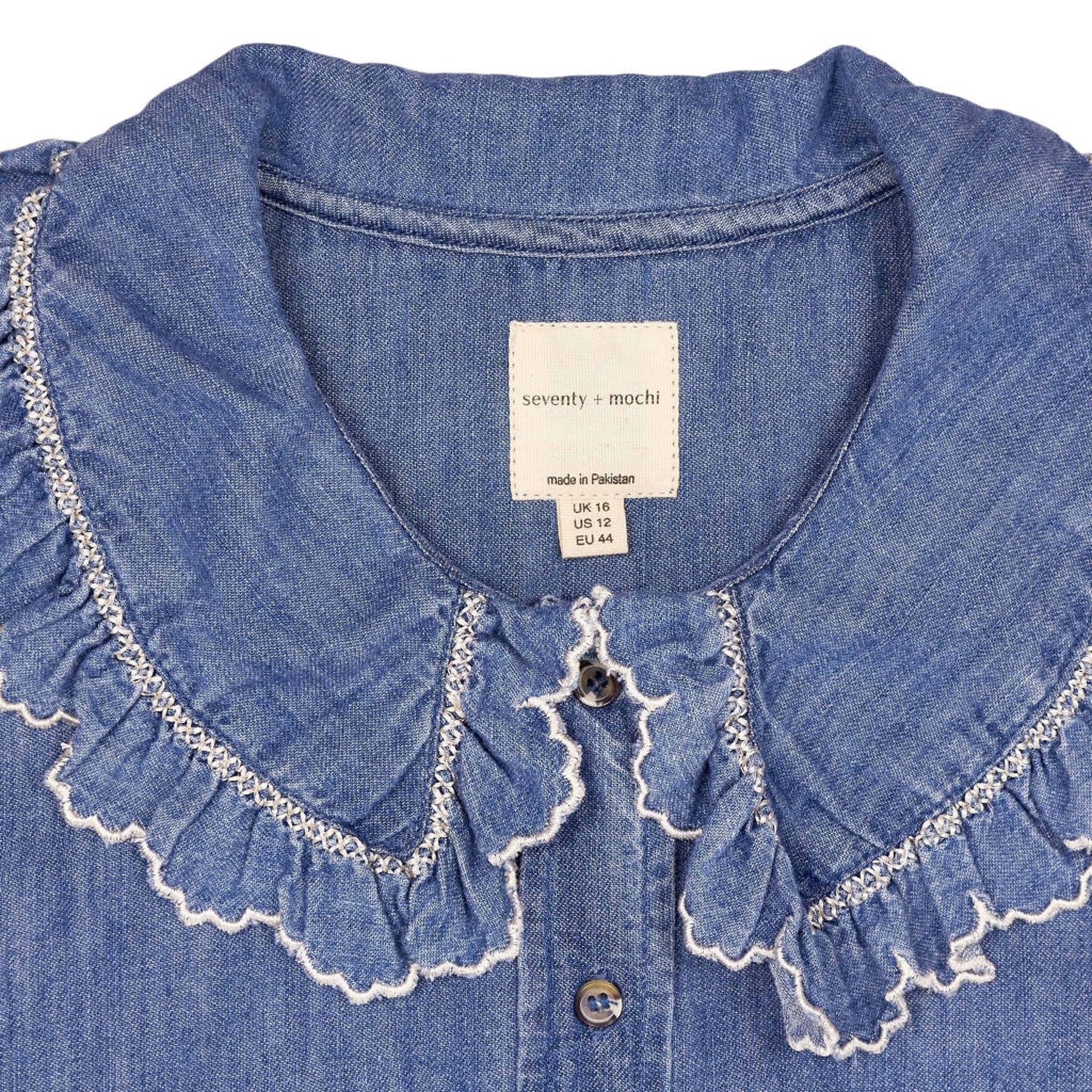 seventy + mochi Blue Denim Sleeveless Blouse