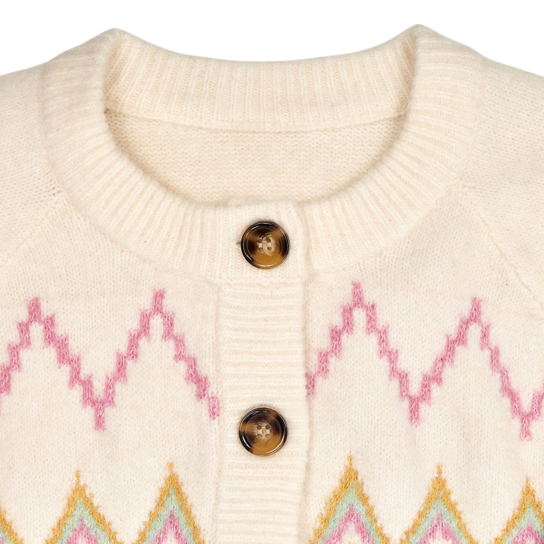 Omnes Cream Multicolour Knitted Cardigan