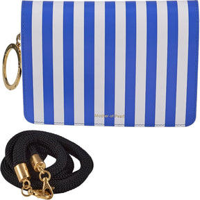 Mother of Pearl Blue White Striped Handbag