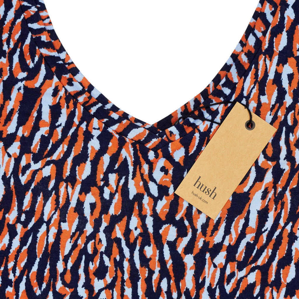 Hush Blue Orange Sally V Neck Jersey Vest