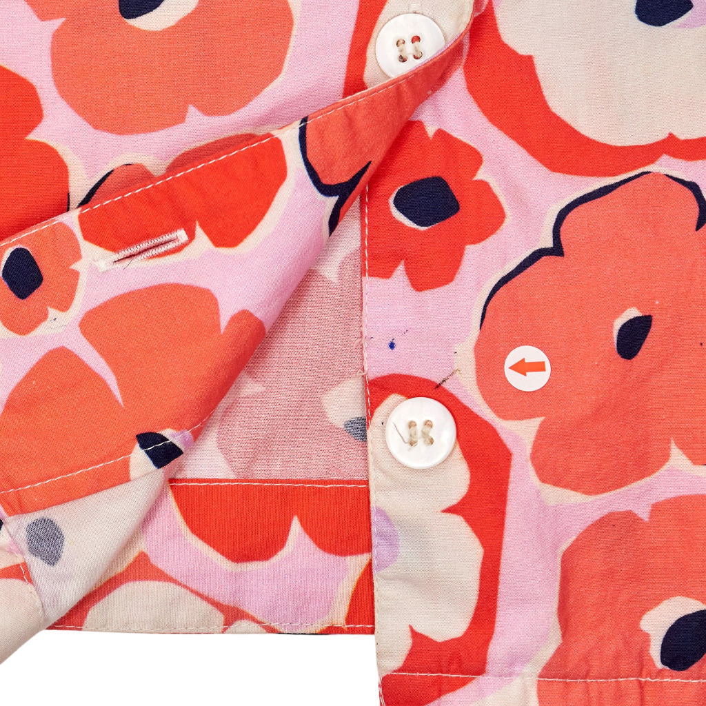 Omnes Pink Floral Short Sleeve Blouse