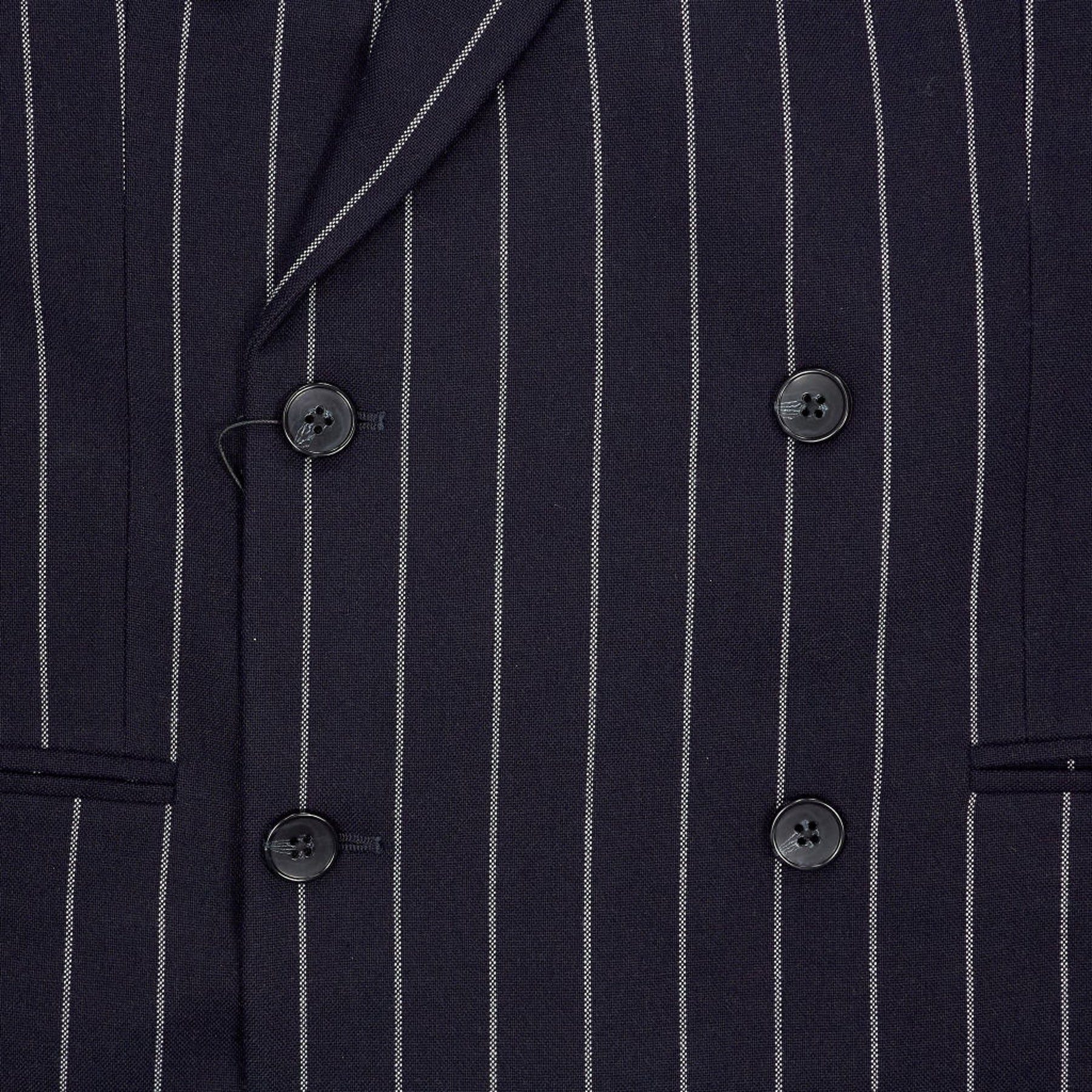 Moss Navy Pinstripe Double Breasted Jacket