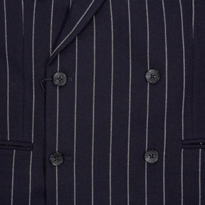 Moss Navy Pinstripe Double Breasted Jacket