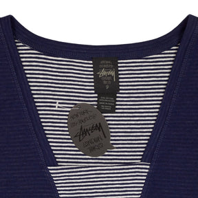 Stussy Blue Striped V-Neck Top