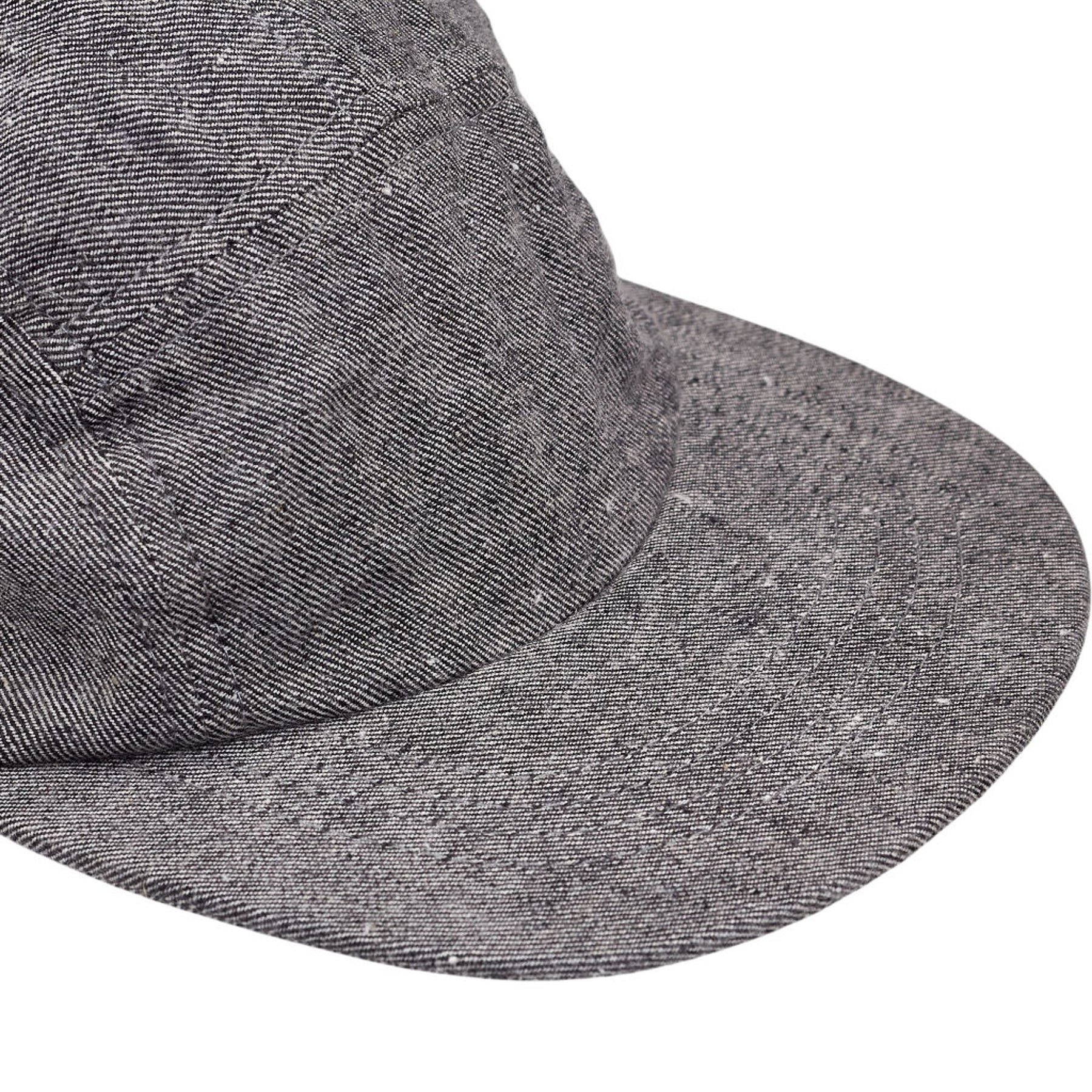 Folk Soft Black Linen Twill 5 Panel Cap
