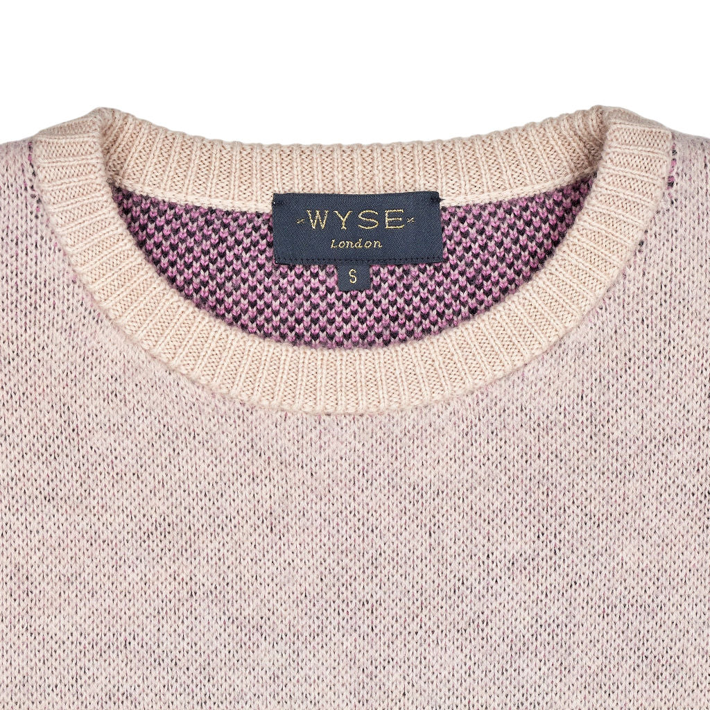Wyse Pink Navy Stripe Knit Jumper