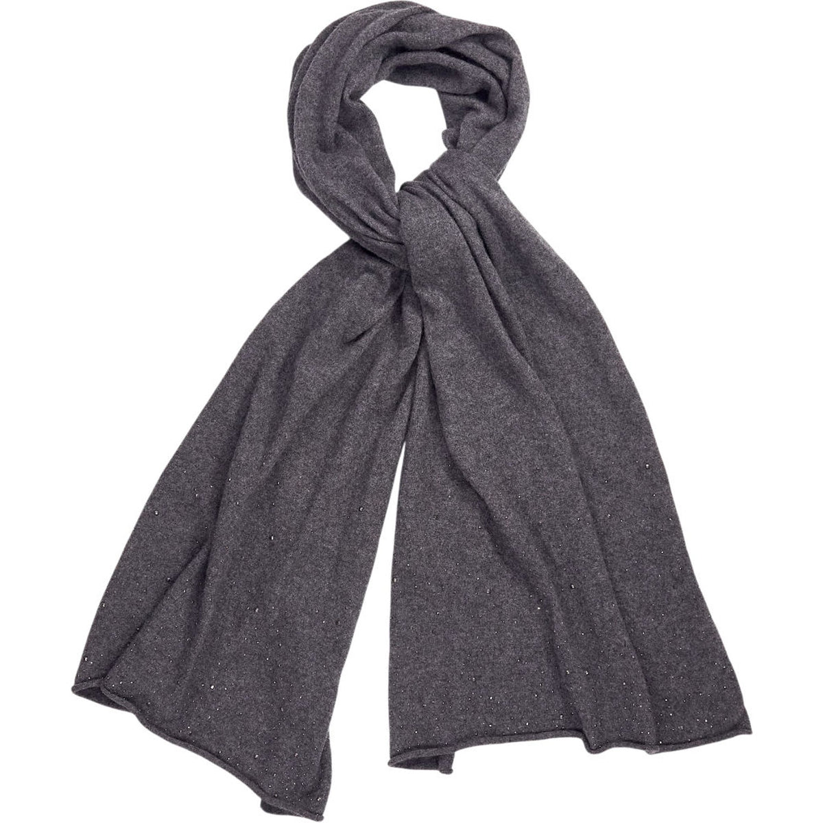 Tahari Grey Beaded Scarf