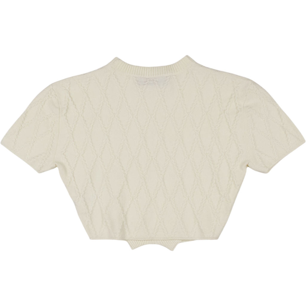 SRVC Cream Knit Cropped Top