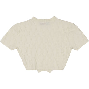 SRVC Cream Knit Cropped Top