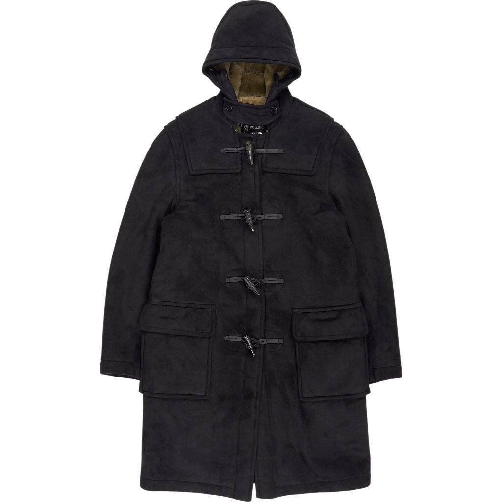 Gloverall Black Duffle Coat Wool Blend