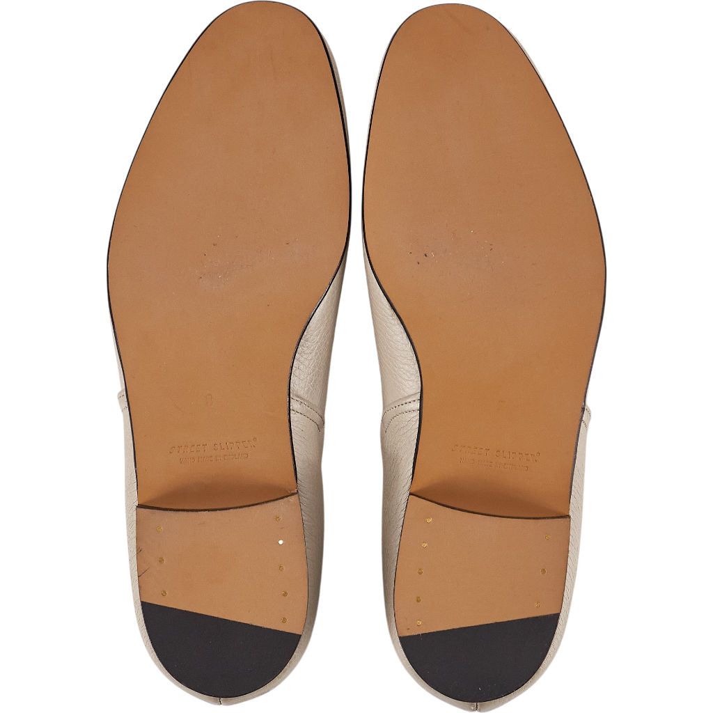 Bowhill & Elliott Beige Leather Street Slippers