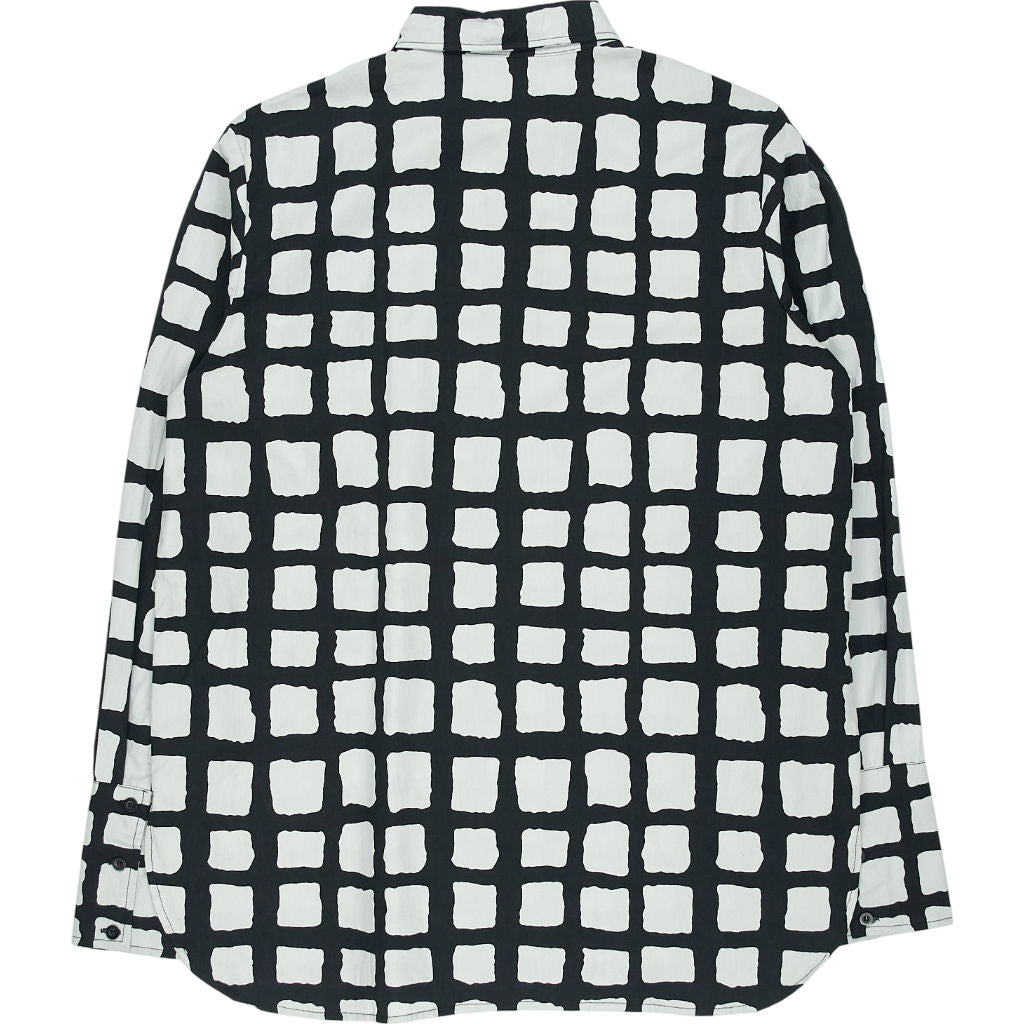 Motel Black Mono Painted Check Elm Shirt