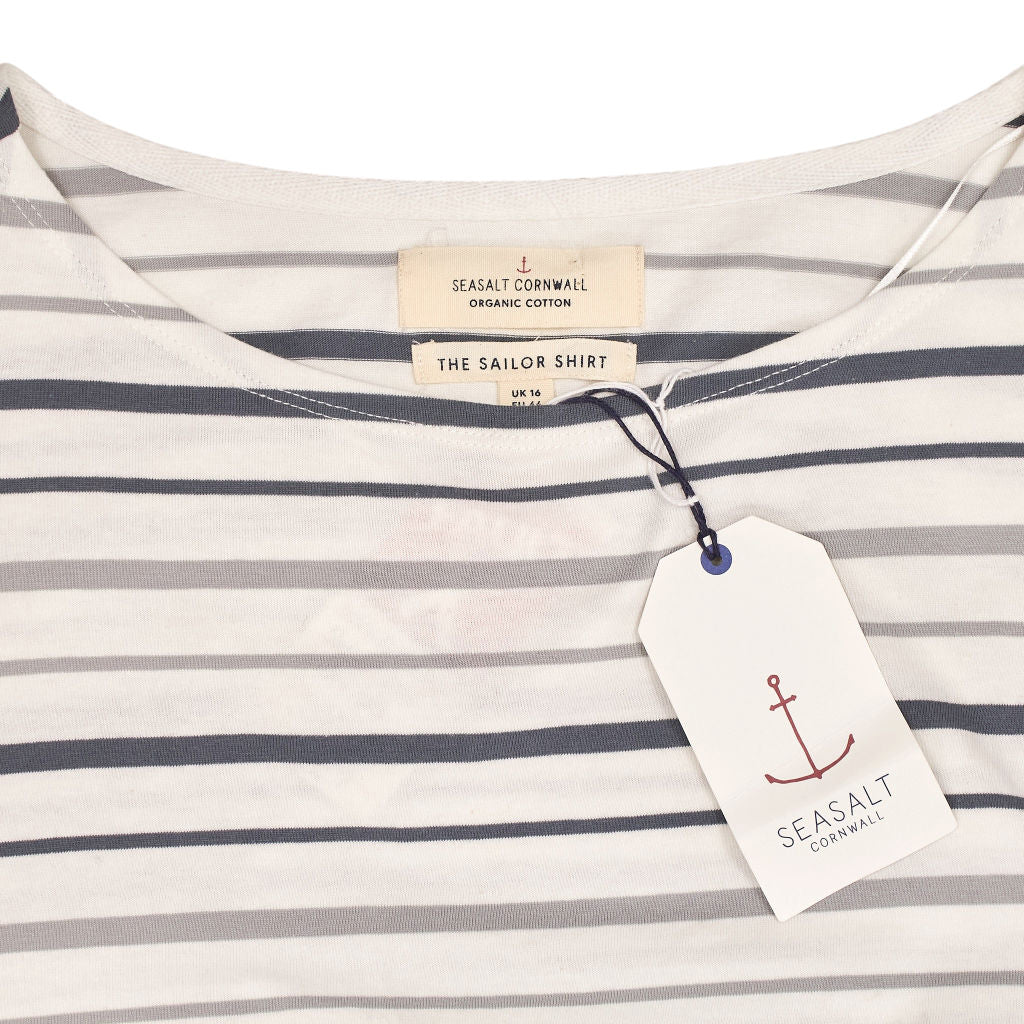 Seasalt Cornwall White Stripe Sailor Shirt