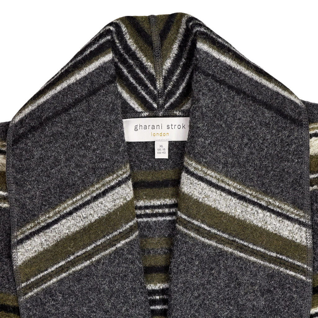 Gharani Strok Grey Striped Wool Jacket