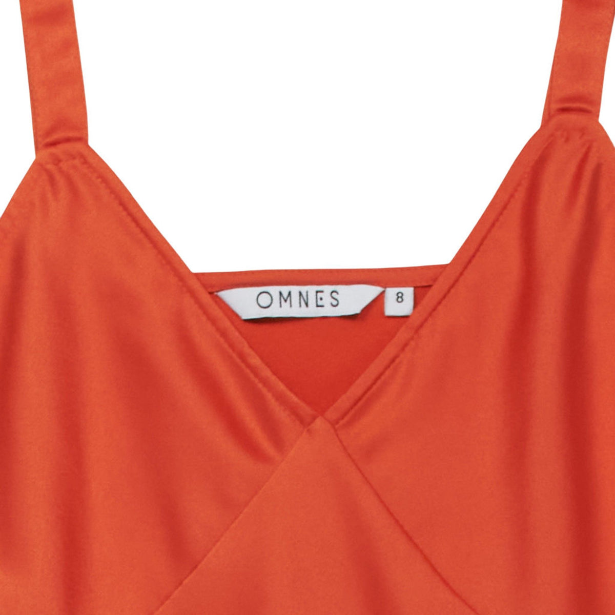 OMNES Orange Strappy Midi Dress