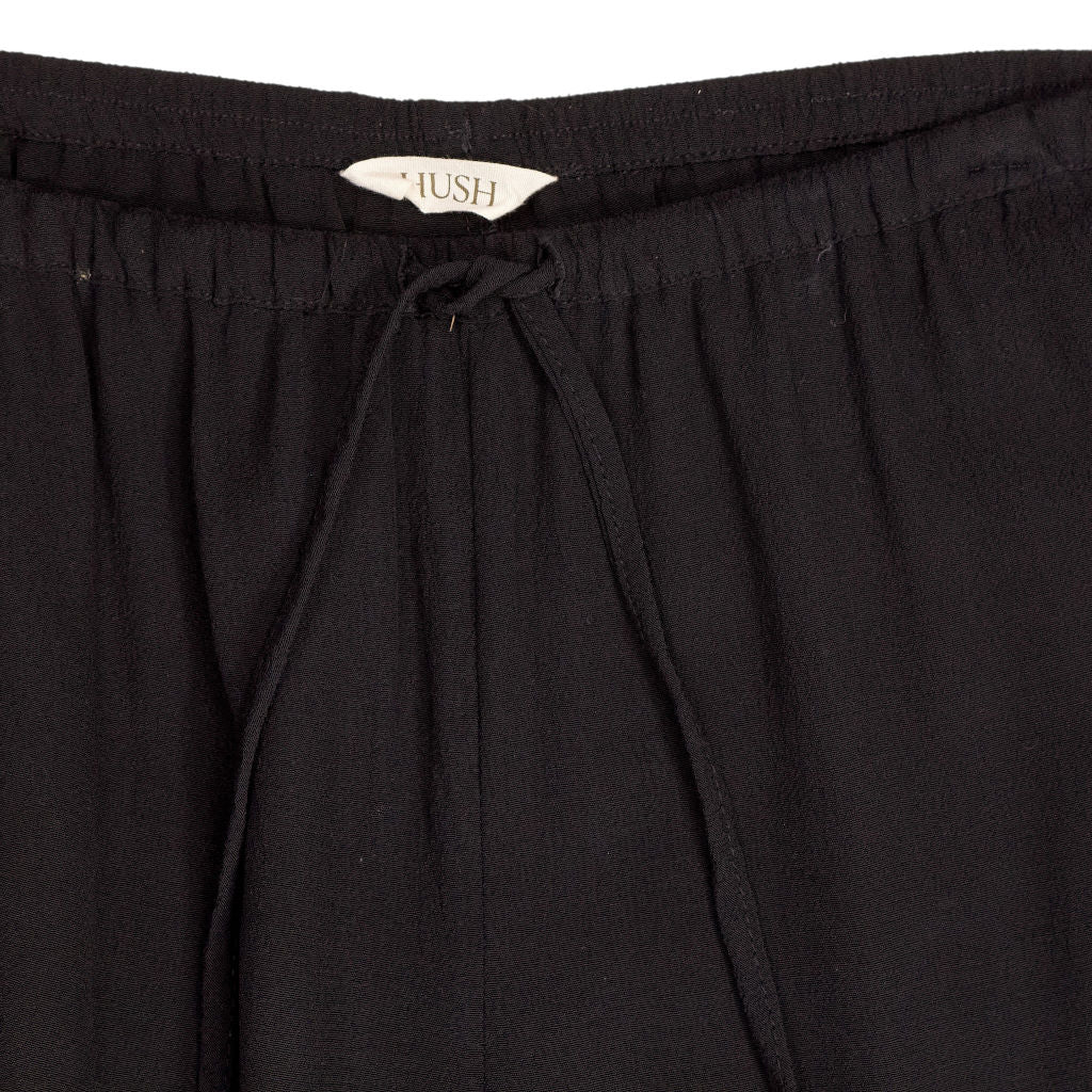 Hush Black Viscose Wide Leg Trousers