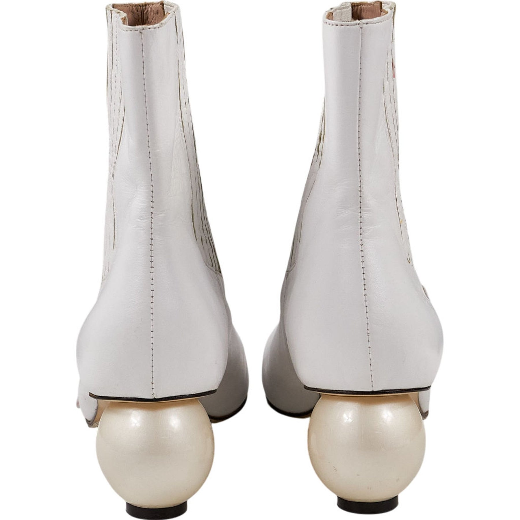 Mother of Pearl White Ankle Boots EU 40