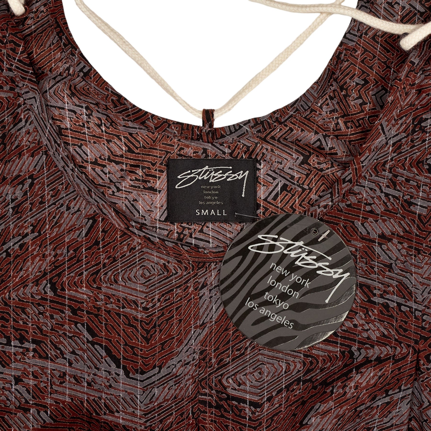 Stussy Red Grey Graphic Print Dress