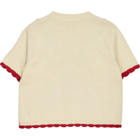 OMNES Cream Floral Knit Cardigan