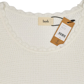 Hush White Florence Scoop Knitted Jumper