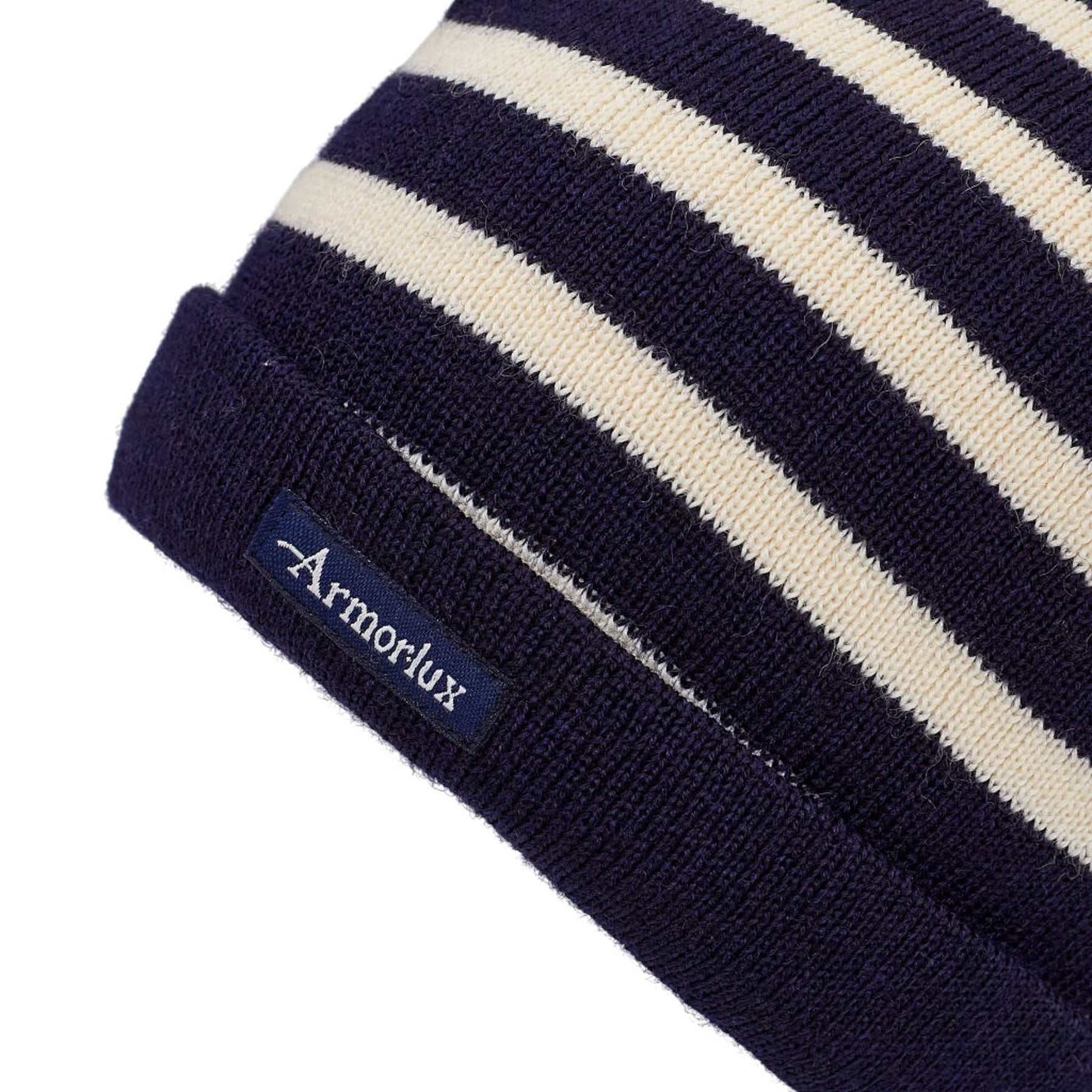 Armorlux Navy Striped Wool Beanie Hat