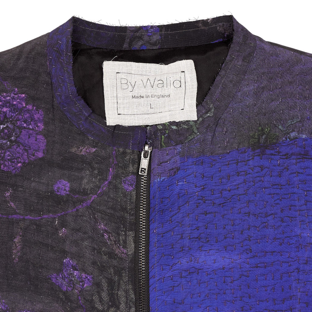 By Walid Purple Floral Silk Jacket