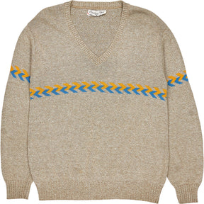 Vintage Christian Dior Beige Knit V-Neck Jumper
