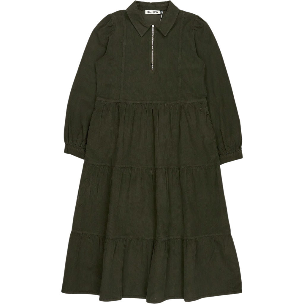 Baukjen Khaki Jean Organic Corduroy Midi Dress