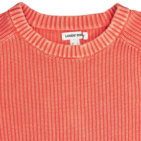 Lands' End Washed Orange Ribbed Jumper