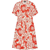 Whistles Red Floral Button-Down Dress